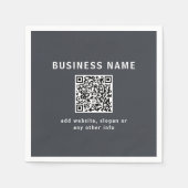 Eenvoudige Sjabloon voor uw QR-code | Donker grijs Servet (Voorkant)