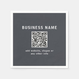 Eenvoudige Sjabloon voor uw QR-code | Donker grijs Servet