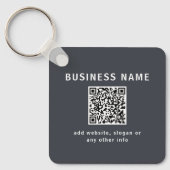 Eenvoudige Sjabloon voor uw QR-code | Donker grijs Sleutelhanger (Voorkant)