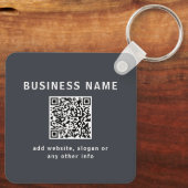 Eenvoudige Sjabloon voor uw QR-code | Donker grijs Sleutelhanger (Achterkant)