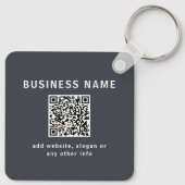 Eenvoudige Sjabloon voor uw QR-code | Donker grijs Sleutelhanger (Achterkant)
