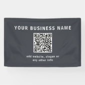 Eenvoudige Sjabloon voor uw QR-code | Donker grijs Spandoek (Horizontaal)