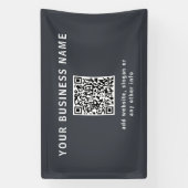 Eenvoudige Sjabloon voor uw QR-code | Donker grijs Spandoek (Verticaal)