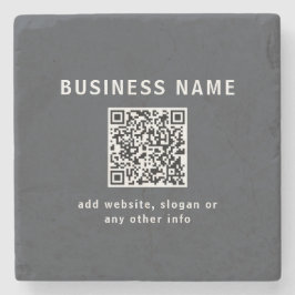 Eenvoudige Sjabloon voor uw QR-code | Donker grijs Stenen Onderzetter