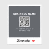 Eenvoudige Sjabloon voor uw QR-code | Donker grijs Sticker (Vel)
