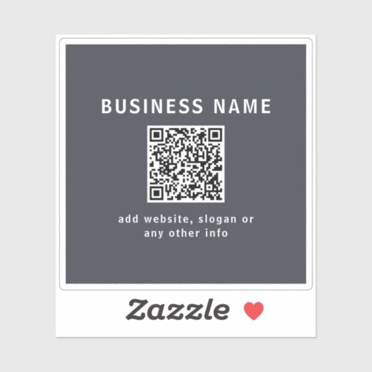 Eenvoudige Sjabloon voor uw QR-code | Donker grijs Sticker (Vel)