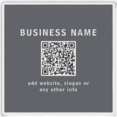 Eenvoudige Sjabloon voor uw QR-code | Donker grijs Sticker (Voorkant)