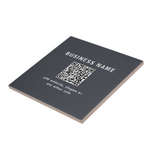 Eenvoudige Sjabloon voor uw QR-code Donker grijs Tegeltje