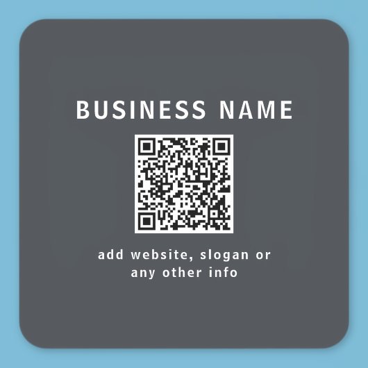 Eenvoudige Sjabloon voor uw QR-code | Donker grijs Vierkante Sticker
