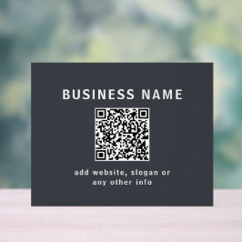 Eenvoudige sjabloon voor uw QR-code | Donkergrijs Acryl Bord