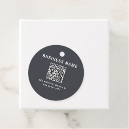 Eenvoudige sjabloon voor uw QR-code | Donkergrijs Bedankjes Labels