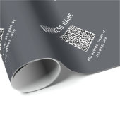 Eenvoudige sjabloon voor uw QR-code | Donkergrijs Cadeaupapier (Rol Hoek)