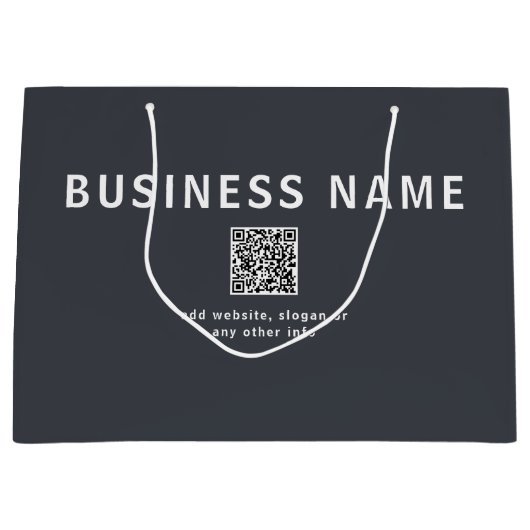 Eenvoudige sjabloon voor uw QR-code | Donkergrijs Groot Cadeauzakje (Voorkant)