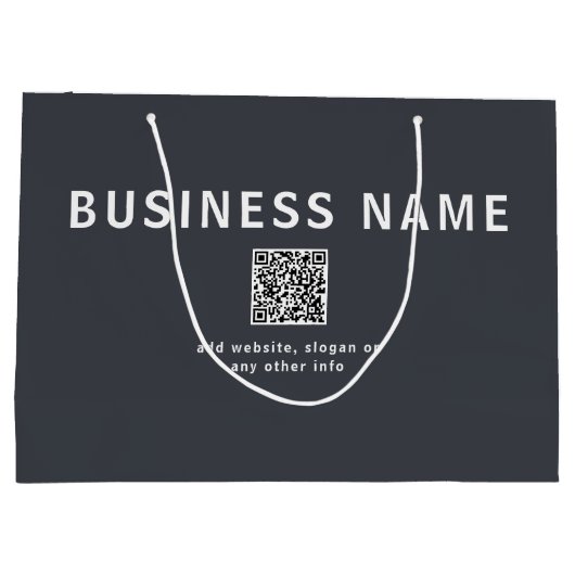 Eenvoudige sjabloon voor uw QR-code | Donkergrijs Groot Cadeauzakje (Achterkant)