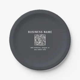 Eenvoudige sjabloon voor uw QR-code | Donkergrijs Papieren Bordje