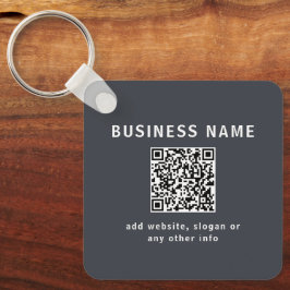 Eenvoudige sjabloon voor uw QR-code | Donkergrijs Sleutelhanger