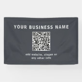 Eenvoudige sjabloon voor uw QR-code | Donkergrijs Spandoek (Horizontaal)