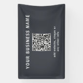 Eenvoudige sjabloon voor uw QR-code | Donkergrijs Spandoek (Verticaal)
