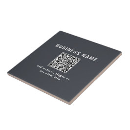 Eenvoudige sjabloon voor uw QR-code | Donkergrijs Tegeltje