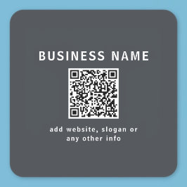 Eenvoudige sjabloon voor uw QR-code | Donkergrijs Vierkante Sticker