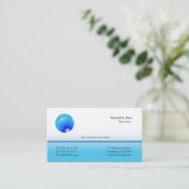 Eenvoudige sjabloon voor visitekaartjes (blauw) (Staand voorkant)