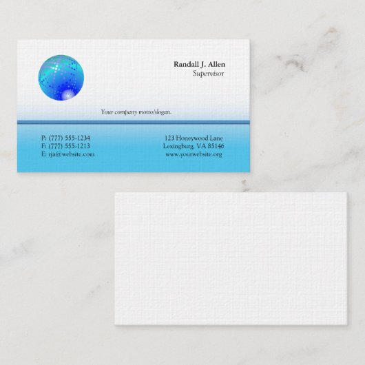 Eenvoudige sjabloon voor visitekaartjes (blauw) (Voorkant / Achterkant)