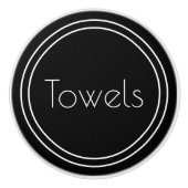 Eenvoudige Sjabloon voor zwart-wittekst  Keramische Knop (Voorkant)