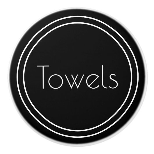 Eenvoudige Sjabloon voor zwart-wittekst  Keramische Knop (Voorkant)