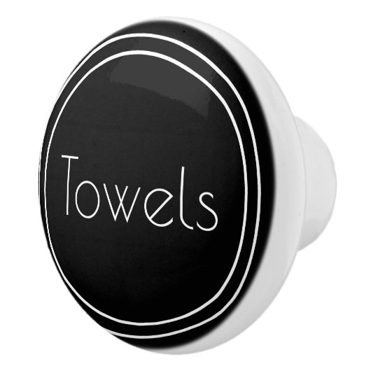 Eenvoudige Sjabloon voor zwart-wittekst  Keramische Knop (Rechts)