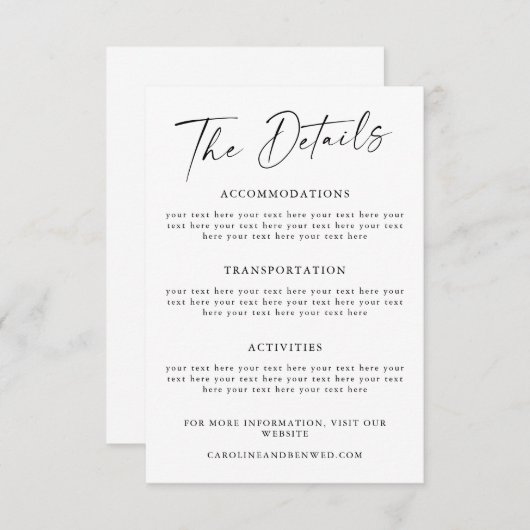 Eenvoudige Sjabloon voor zwarte-scriptweduwen (Voorkant / Achterkant)