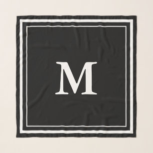 Eenvoudige Sjabloon zwart-wit monogram Sjaal