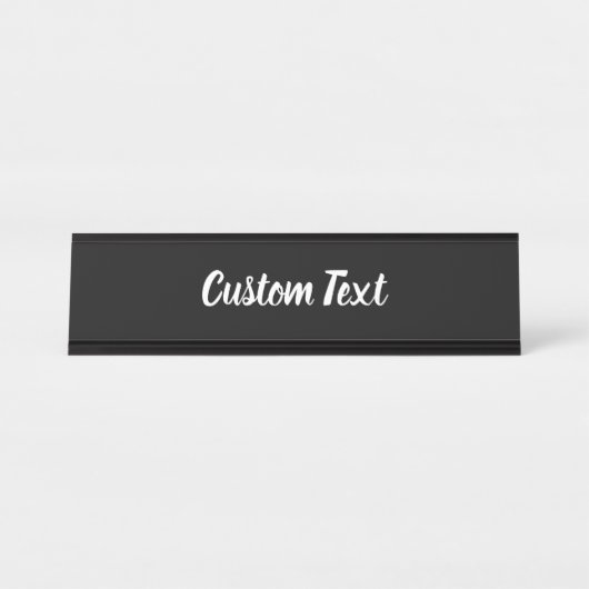 Eenvoudige Sjabloon zwart-wittekst Bureau Naambordje (Voorkant)