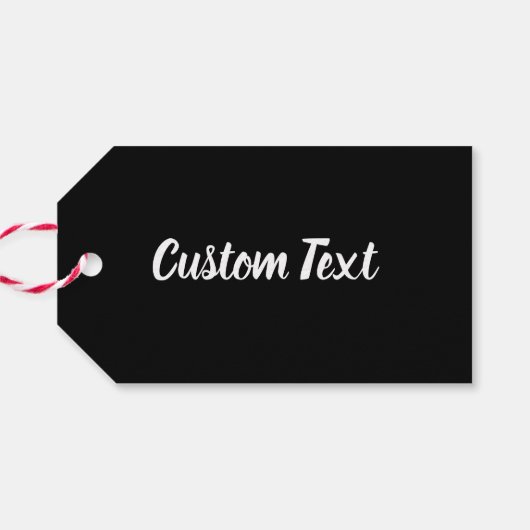 Eenvoudige Sjabloon zwart-wittekst Cadeaulabel (Achterkant Horizontaal)