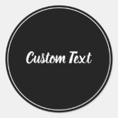 Eenvoudige Sjabloon zwart-wittekst Ronde Sticker (Voorkant)