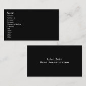 Eenvoudige Sjabloon, zwart, zwart Visitekaartje (Voorkant / Achterkant)