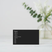 Eenvoudige Sjabloon, zwart, zwart Visitekaartje (Staand voorkant)