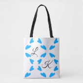 Eenvoudige sky blauwe waterverf voeg je monogram t tote bag (Voorkant)