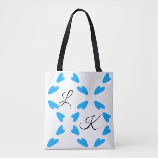 Eenvoudige sky blauwe waterverf voeg je monogram t tote bag (Voorkant)