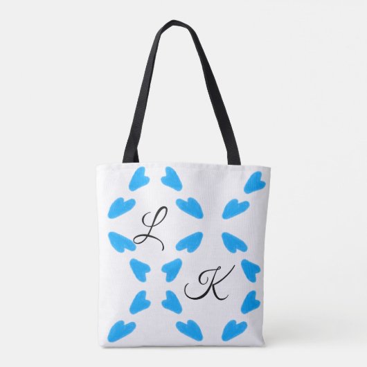 Eenvoudige sky blauwe waterverf voeg je monogram t tote bag (Achterkant)