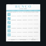 Eenvoudige Sky Blue Bunco-smartcardaansluiting Notitieblok<br><div class="desc">Scheur zoveel scorekaarten af als nodig is uit dit notebookblok en stroomlijnt uw Bunco-spel met deze kant-en-klare scoring-vellen die gemakkelijk te gebruiken zijn. Elke speler kan zijn wins en verliezen gemakkelijk bijhouden en buncos en kleine buncos tot vijf rondes lang talliseren.</div>