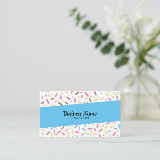 Eenvoudige Sky Blue-springen voor ijsschoppen Visitekaartje (Staand voorkant)