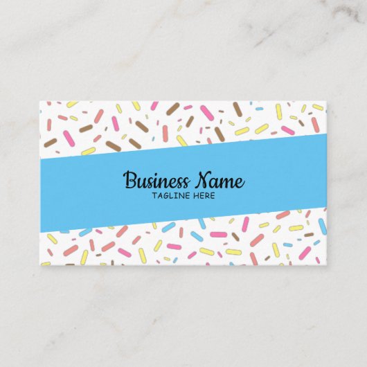 Eenvoudige Sky Blue-springen voor ijsschoppen Visitekaartje (Voorkant)