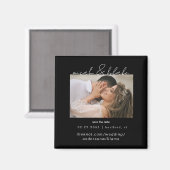 Eenvoudige & Slanke Foto Zwart Bruiloft Save the D Magneet (Voorkant / Achterkant)