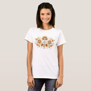 Eenvoudige Slavische Folk Bloemen T-shirt