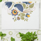 Eenvoudige Slavische Folk Bluebird Art Theedoek (Gevouwen)