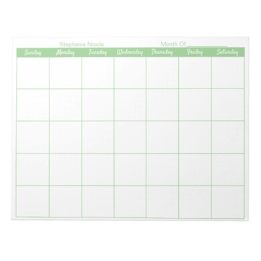 Eenvoudige sleuf voor driemaandelijkse randnaam notitieblok (Voorkant)