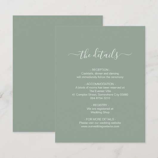 Eenvoudige sleuf voor groene behuizing informatiekaartje (Voorkant / Achterkant)