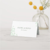 Eenvoudige sleuf voor groene eucalyptus plaatskaartje (Achterkant)