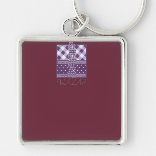 Eenvoudige, slimme, op golving geïnspireerde tekst sleutelhanger (Voorkant)