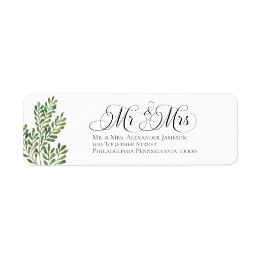 Eenvoudige sloop Mr & Mrs. Etiket (Voorkant)